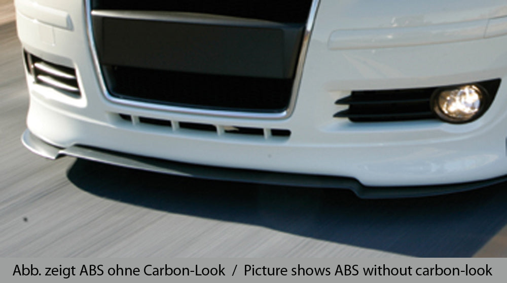 Audi A3 (8P) Rieger Spoilerschwert   für Spoilerlippe 56700 + 56739 gekantete Version, ABS, Carbon-Look, 
inkl. Montagezubehör, ABE