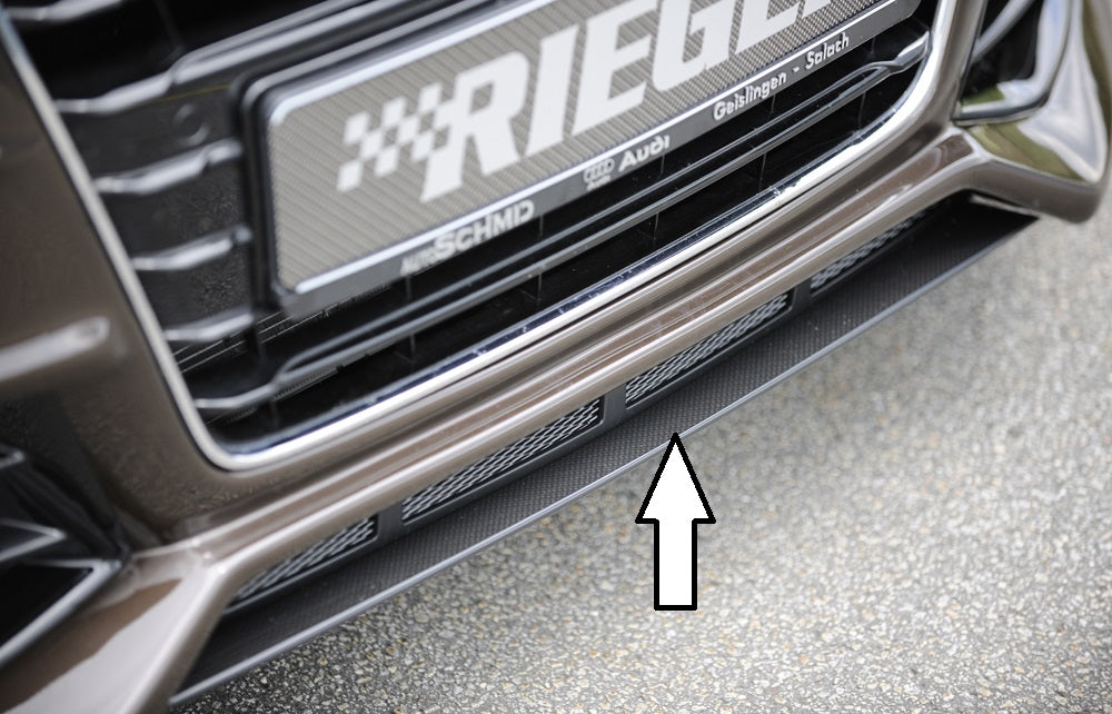 Audi A4 (B8/B81) Rieger Spoilerschwert für Spoilerstoßstange 55524/25/26/27 mittig, für Spoilerstoßstange, ABS, Carbon-Look, für Fzg. mit S-Line Exterieur und ohne S-Line Exterieur, 
inkl. Montagezubehör, ABE
