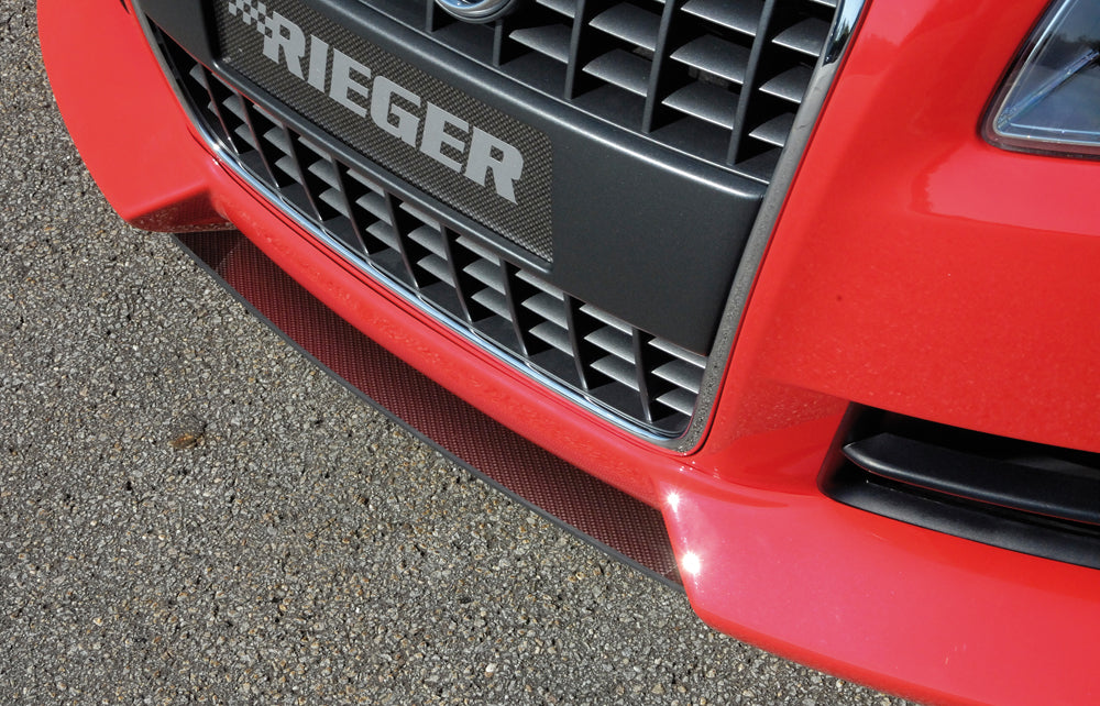 Audi A4 (8E) Typ B7 Rieger Spoilerschwert   für Spoilerlippe 55230 / 55232 mittig, ABS, Carbon-Look, für Fzg. mit S-Line Exterieur, 
inkl. Montagezubehör, ABE