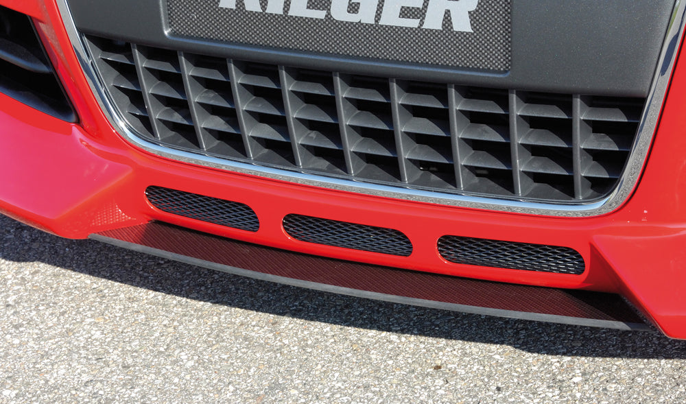 Audi A4 (8E) Typ B7 Rieger Spoilerschwert   für Spoilerlippe 55230 / 55232 mittig, ABS, Carbon-Look, für Fzg. mit S-Line Exterieur, 
inkl. Montagezubehör, ABE