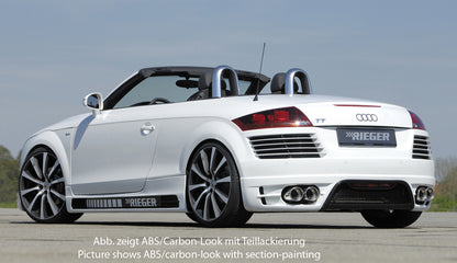 Audi TT (8J) Rieger Seitenschweller    links, ABS, Carbon-Look, für Fzg. mit S-Line Exterieur und ohne S-Line Exterieur, 
inkl. Alugitter, Gutachten, Montagezubehör