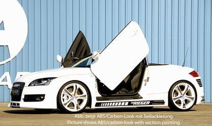 Audi TT (8J) Rieger Seitenschweller    links, ABS, Carbon-Look, für Fzg. mit S-Line Exterieur und ohne S-Line Exterieur, 
inkl. Alugitter, Gutachten, Montagezubehör