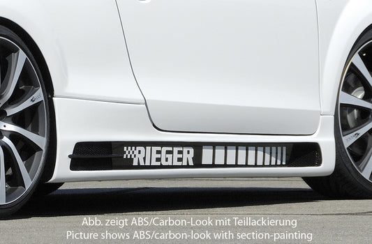 Audi TT (8J) Rieger Seitenschweller    rechts, ABS, Carbon-Look, für Fzg. mit S-Line Exterieur und ohne S-Line Exterieur, 
inkl. Alugitter, Gutachten, Montagezubehör