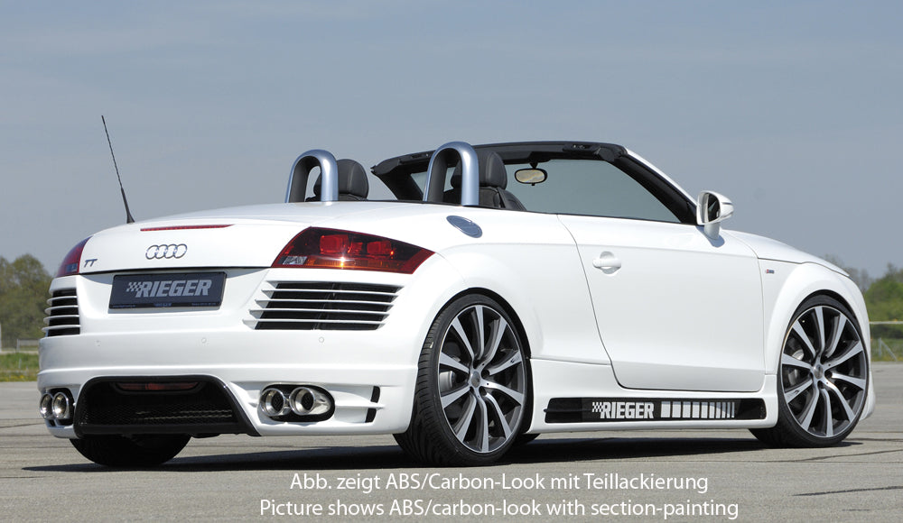 Audi TT (8J) Rieger Seitenschweller    rechts, ABS, Carbon-Look, für Fzg. mit S-Line Exterieur und ohne S-Line Exterieur, 
inkl. Alugitter, Gutachten, Montagezubehör