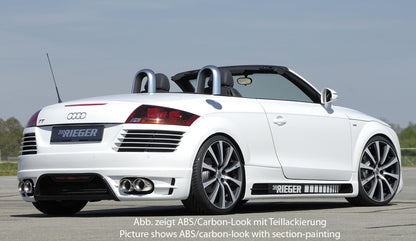 Audi TT (8J) Rieger Seitenschweller    rechts, ABS, Carbon-Look, für Fzg. mit S-Line Exterieur und ohne S-Line Exterieur, 
inkl. Alugitter, Gutachten, Montagezubehör