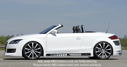 Audi TT (8J) Rieger Seitenschweller    rechts, ABS, Carbon-Look, für Fzg. mit S-Line Exterieur und ohne S-Line Exterieur, 
inkl. Alugitter, Gutachten, Montagezubehör