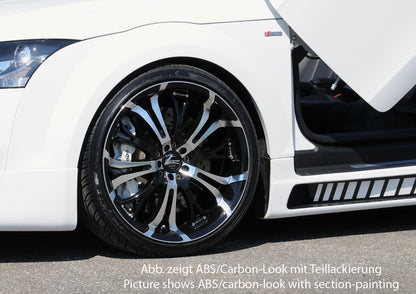 Audi TT (8J) Rieger Seitenschweller    rechts, ABS, Carbon-Look, für Fzg. mit S-Line Exterieur und ohne S-Line Exterieur, 
inkl. Alugitter, Gutachten, Montagezubehör