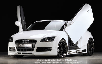 Audi TT (8J) Rieger Seitenschweller    rechts, ABS, Carbon-Look, für Fzg. mit S-Line Exterieur und ohne S-Line Exterieur, 
inkl. Alugitter, Gutachten, Montagezubehör