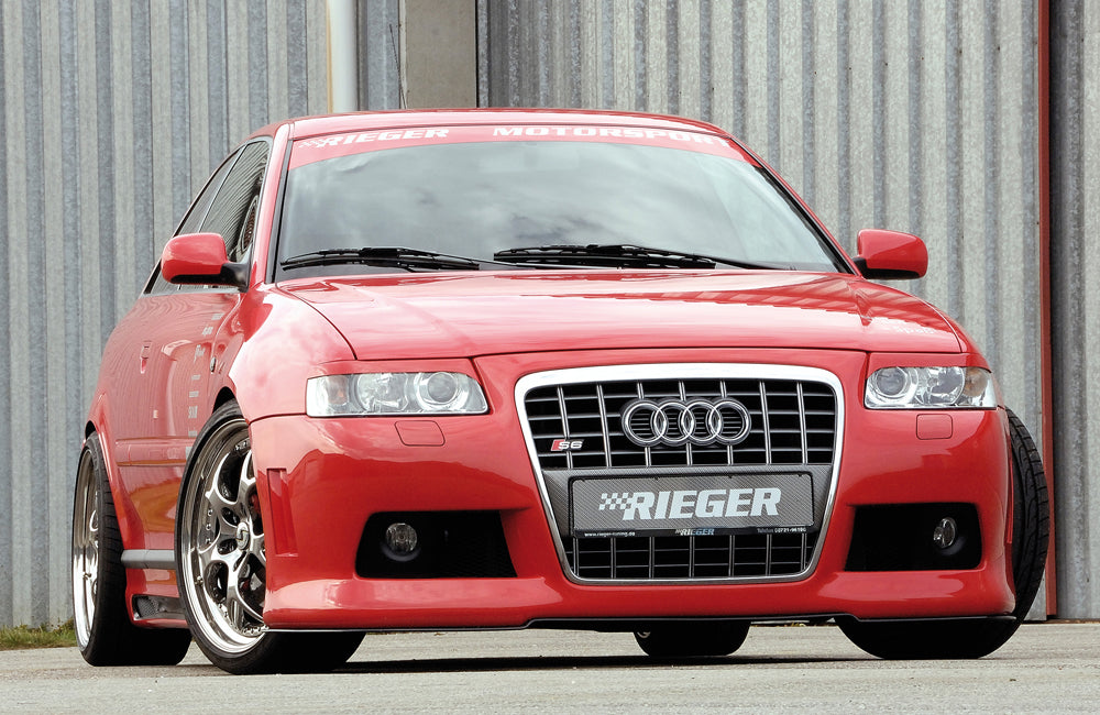 Audi A3 (8L) Rieger Kennzeichenauflage aus ABS Bestandteil für orig. S6-Grill (f. Spoilerstoßst.) ABS, Carbon-Look