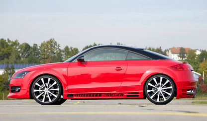 Audi TT (8J) Rieger Heckansatz  für Doppelendrohr li. u. re., ABS, Carbon-Look, für Fzg. ohne S-Line Exterieur, 
inkl. Alugitter, Gutachten, Montagezubehör