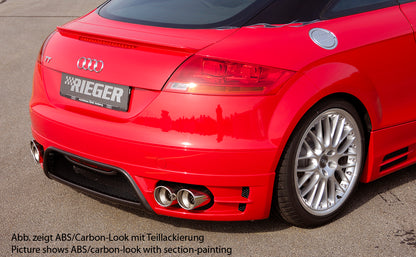 Audi TT (8J) Rieger Heckansatz  für Doppelendrohr li. u. re., ABS, Carbon-Look, für Fzg. ohne S-Line Exterieur, 
inkl. Alugitter, Gutachten, Montagezubehör