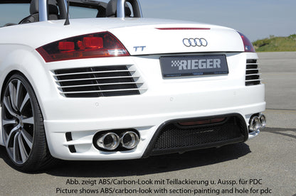 Audi TT (8J) Rieger Heckschürze    für Doppelendrohr li. u. re., ABS, Carbon-Look, für Fzg. mit S-Line Exterieur und ohne S-Line Exterieur, 
inkl. Alugitter, Montagezubehör