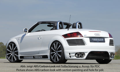 Audi TT (8J) Rieger Heckschürze    für Doppelendrohr li. u. re., ABS, Carbon-Look, für Fzg. mit S-Line Exterieur und ohne S-Line Exterieur, 
inkl. Alugitter, Montagezubehör