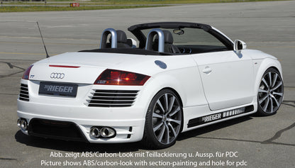 Audi TT (8J) Rieger Heckschürze    für Doppelendrohr li. u. re., ABS, Carbon-Look, für Fzg. mit S-Line Exterieur und ohne S-Line Exterieur, 
inkl. Alugitter, Montagezubehör