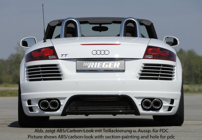 Audi TT (8J) Rieger Heckschürze    für Doppelendrohr li. u. re., ABS, Carbon-Look, für Fzg. mit S-Line Exterieur und ohne S-Line Exterieur, 
inkl. Alugitter, Montagezubehör