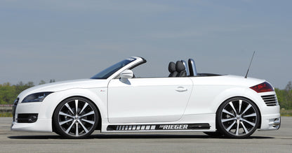 Audi TT (8J) Rieger Heckschürze    für Doppelendrohr li. u. re., ABS, Carbon-Look, für Fzg. mit S-Line Exterieur und ohne S-Line Exterieur, 
inkl. Alugitter, Montagezubehör