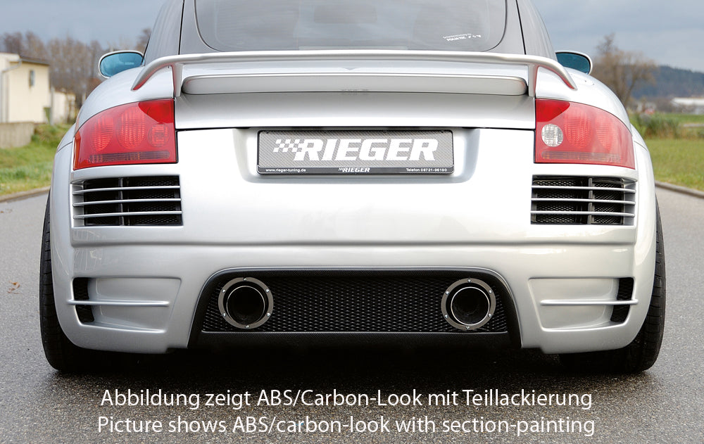Audi TT (8N) Rieger Heckschürze    ABS, Carbon-Look, 
inkl. Montagezubehör, Alugitter, Gutachten