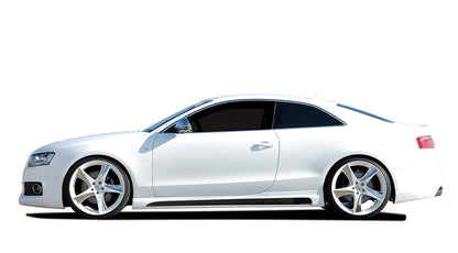 Audi A5 (B8/B81) Rieger Seitenschweller  rechts, mit Schacht, mit Ausschnitt, ABS, Carbon-Look, für Fzg. mit S-Line Exterieur und ohne S-Line Exterieur, 
inkl. Montagezubehör, Alugitter, Gutachten