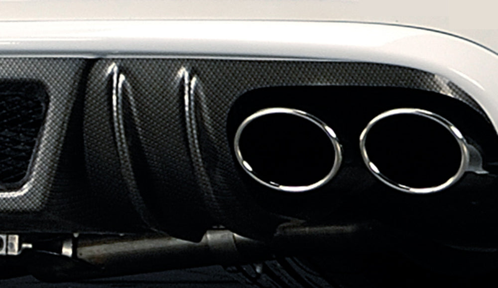 Audi A5 (B8/B81) Rieger Heckschürzenansatz  für Doppelendrohr li. u. re., (4x115x85mm oval), ABS, Carbon-Look, für Fzg. ohne S-Line Exterieur, 
inkl. Montagezubehör, Alugitter, Gutachten