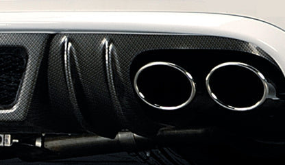Audi A5 (B8/B81) Rieger Heckschürzenansatz  für Doppelendrohr li. u. re., (4x115x85mm oval), ABS, Carbon-Look, für Fzg. ohne S-Line Exterieur, 
inkl. Montagezubehör, Alugitter, Gutachten