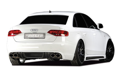 Audi A4 (B8/B81) Rieger Heckschürzenansatz  für Doppelendrohr li. u. re., (4x115x85mm oval), ABS, Carbon-Look, für Fzg. ohne S-Line Exterieur, 
inkl. Montagezubehör, Alugitter, Gutachten