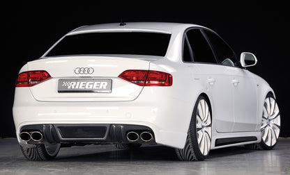 Audi A4 (B8/B81) Rieger Heckschürzenansatz  für Doppelendrohr li. u. re., (4x115x85mm oval), ABS, Carbon-Look, für Fzg. mit S-Line Exterieur, 
inkl. Alugitter, Montagezubehör, Gutachten