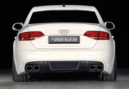Audi A4 (B8/B81) Rieger Heckschürzenansatz  für Doppelendrohr li. u. re., (4x115x85mm oval), ABS, Carbon-Look, für Fzg. mit S-Line Exterieur, 
inkl. Alugitter, Montagezubehör, Gutachten