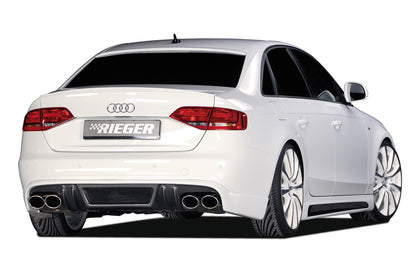 Audi A4 (B8/B81) Rieger Heckschürzenansatz  für Doppelendrohr li. u. re., (4x115x85mm oval), ABS, Carbon-Look, für Fzg. mit S-Line Exterieur, 
inkl. Alugitter, Montagezubehör, Gutachten