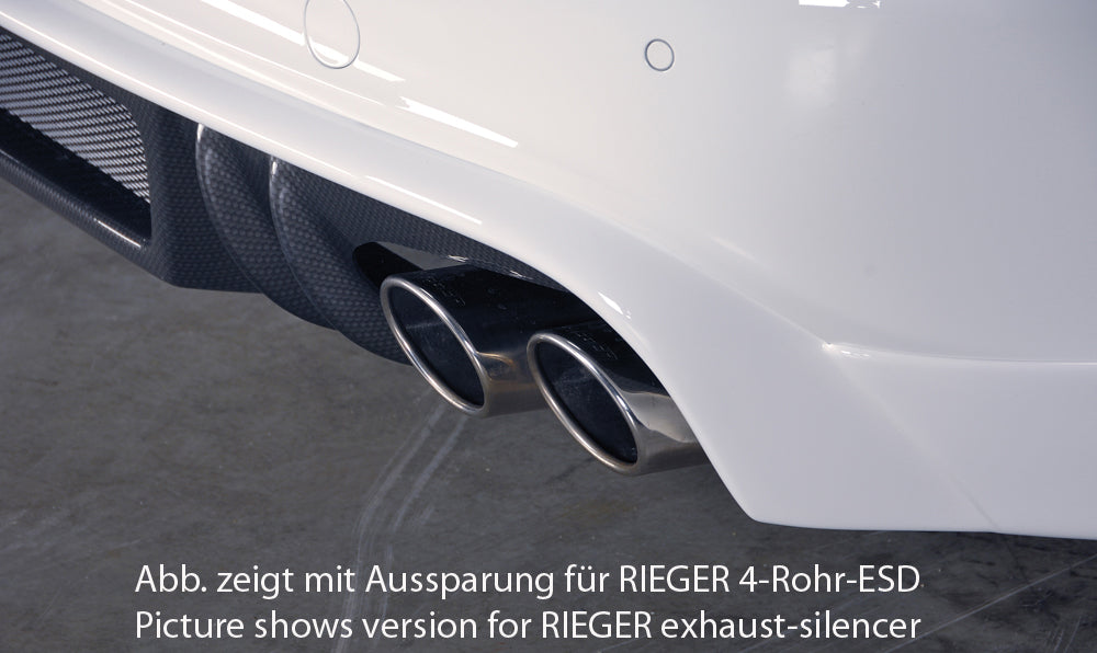 Audi A4 (B8/B81) Rieger Heckschürzenansatz  für Doppelendrohr li., ABS, Carbon-Look, für Fzg. mit S-Line Exterieur, 
inkl. Alugitter, Montagezubehör, Gutachten