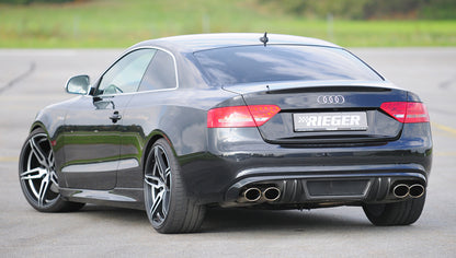 Audi A5 (B8/B81) Rieger Heckeinsatz  für Doppelendrohr li. u. re., (4x115x85mm oval), ABS, Carbon-Look, für Fzg. mit S-Line Exterieur, 
inkl. Montagezubehör, Alugitter, Gutachten