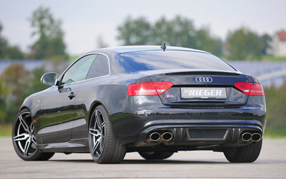 Audi A5 (B8/B81) Rieger Heckeinsatz  für Doppelendrohr li. u. re., (4x115x85mm oval), ABS, Carbon-Look, für Fzg. mit S-Line Exterieur, 
inkl. Montagezubehör, Alugitter, Gutachten