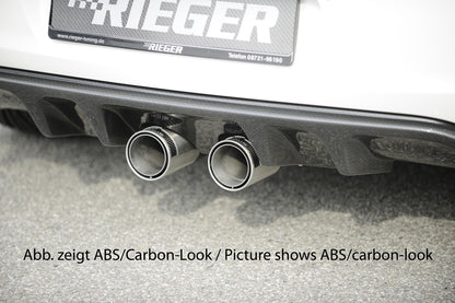 VW Golf 6 Rieger Heckeinsatz  für Doppelendrohr mittig, ABS, Carbon-Look, 
inkl. Montagezubehör, Gutachten