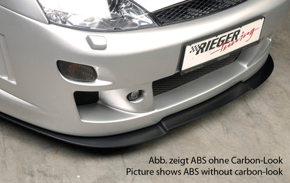Ford Focus 1 Rieger Spoilerschwert für Spoilerstoßstange 34100/01/03/07/08/34126 für Spoilerstoßstange, ABS, Carbon-Look, 
inkl. Montagezubehör, ABE