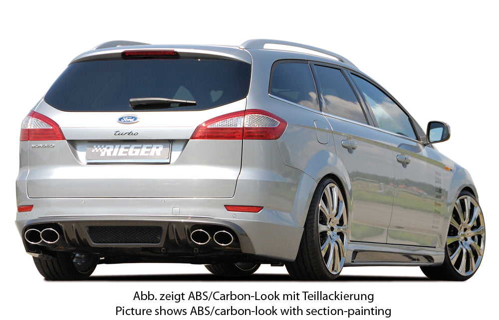 Ford Mondeo (BA7) Rieger Heckschürzenansatz SG-Design  für Doppelendrohr li. u. re., ABS, Carbon-Look, 
inkl. Alugitter, Montagezubehör