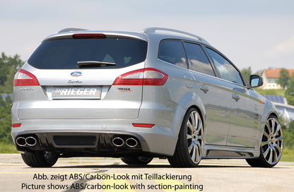 Ford Mondeo (BA7) Rieger Heckschürzenansatz SG-Design  für Doppelendrohr li. u. re., ABS, Carbon-Look, 
inkl. Alugitter, Montagezubehör