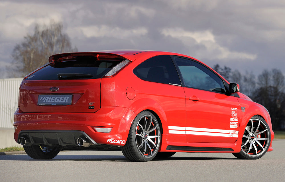 Ford Focus 2 ST Rieger Heckeinsatz  für orig. Endrohr li. u. re., ABS, Carbon-Look, 
inkl. Montagezubehör, Gutachten