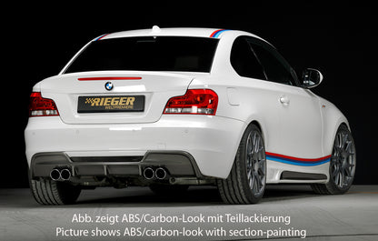 BMW 1er E81  (187/1K2/1K4) Rieger Seitenschweller    links, mit Schacht, mit Ausschnitt, ABS, Carbon-Look, 
inkl. Montagezubehör, Alugitter, Gutachten