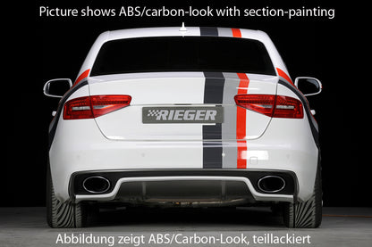 Audi A4 (B8/B81) Rieger Heckeinsatz  für Endrohrblende li. u. re. (185x120mm oval), ABS, Carbon-Look, für Fzg. mit S-Line Exterieur, 
inkl. Montagezubehör, Gutachten