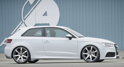 Audi A3 (8V) Rieger Heckeinsatz  für Doppelendrohr li., ABS, Carbon-Look, für Fzg. ohne S-Line Exterieur, 
inkl. Montagezubehör, Gutachten