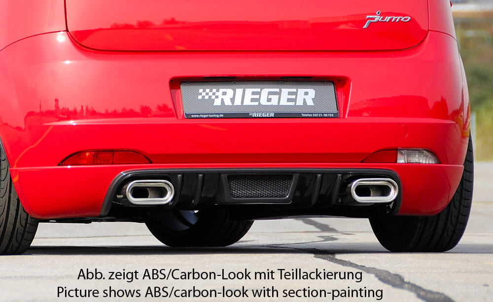 Fiat Grande Punto (199) Rieger Heckansatz   nicht Evo ! ABS, Carbon-Look, 
inkl. Alugitter, Montagezubehör, Gutachten
