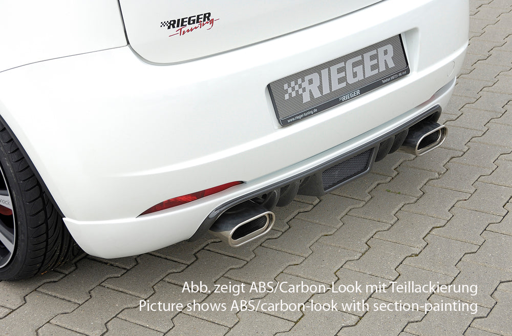 Fiat Grande Punto (199) Rieger Heckansatz   nicht Evo ! ABS, Carbon-Look, 
inkl. Alugitter, Montagezubehör, Gutachten
