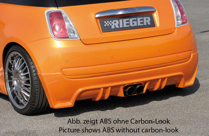 Fiat 500 (312) Rieger Heckschürzenansatz  für Doppelendrohr mittig, ABS, Carbon-Look, 
inkl. Montagezubehör, Gutachten