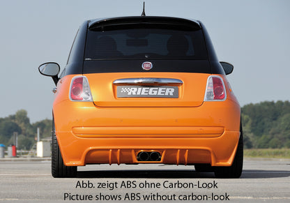 Fiat 500 (312) Rieger Heckschürzenansatz  für Doppelendrohr mittig, ABS, Carbon-Look, 
inkl. Montagezubehör, Gutachten