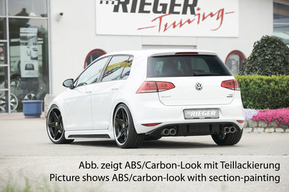 VW Golf 7 Rieger Seitenschweller  rechts, mit Schacht, mit Ausschnitt, ABS, Carbon-Look, 
inkl. Alugitter, Montagezubehör, Gutachten