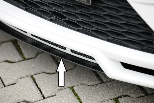 Seat Leon Cupra (5F) Rieger Spoilerschwert für Spoilerlippe 27000 mittig, für Spoilerlippe, ABS, Carbon-Look, 
inkl. Montagezubehör, ABE