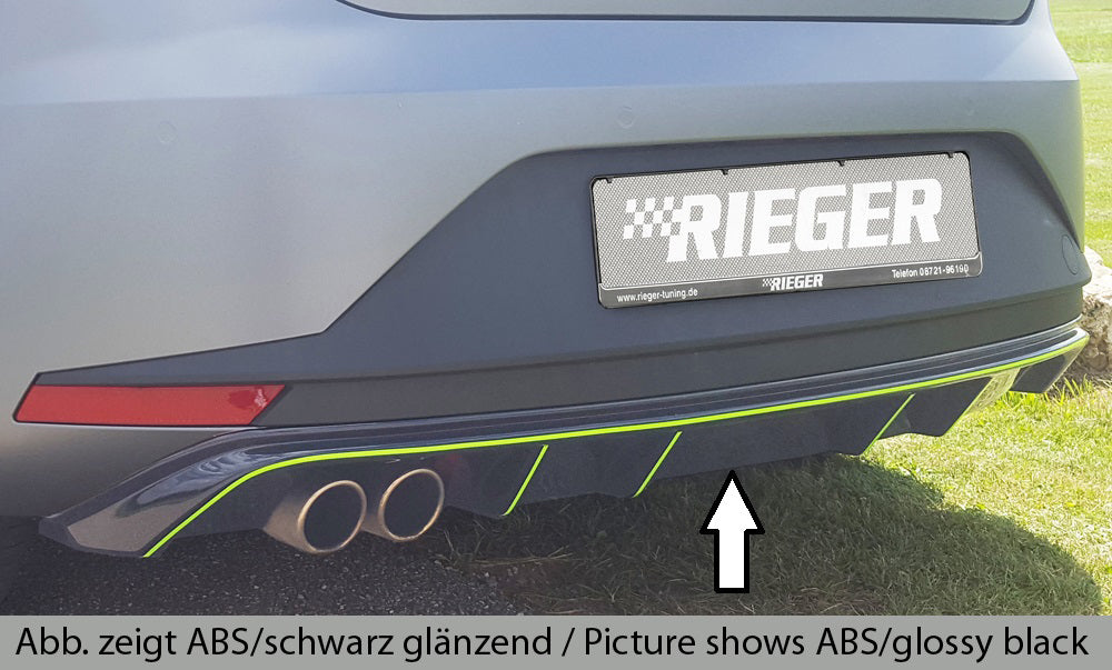 Seat Leon FR (5F) Rieger Heckeinsatz  für Doppelendrohr li., ABS, Carbon-Look, 
inkl. Montagezubehör, Gutachten