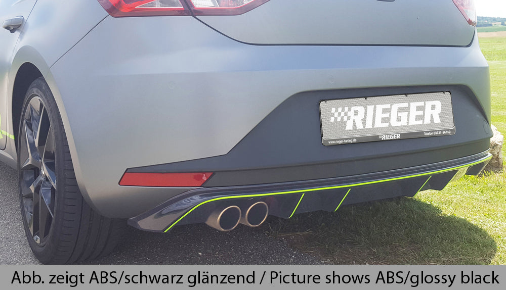 Seat Leon FR (5F) Rieger Heckeinsatz  für Doppelendrohr li., ABS, Carbon-Look, 
inkl. Montagezubehör, Gutachten