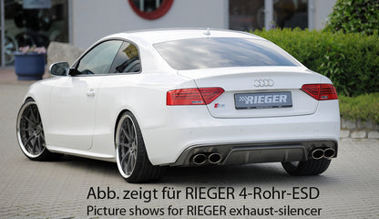 Audi A5 (B8/B81) Rieger Heckeinsatz  für orig. Doppelendrohr li, ABS, Carbon-Look, für Fzg. mit S-Line Exterieur, 
inkl. Montagezubehör, Gutachten