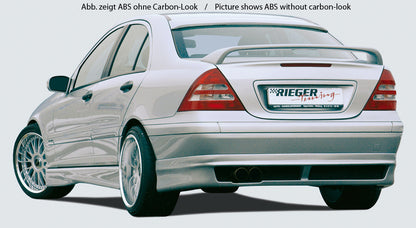 Mercedes C-Klasse (W203) Rieger Heckscheibenblende ohne Antennenaussparung ABS, Carbon-Look, 
inkl. Gutachten, Montagezubehör