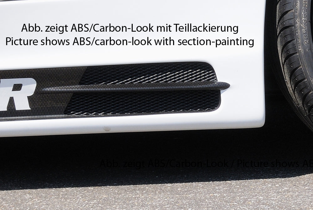 Mercedes CLK (W209) Rieger Seitenschweller  links, mit Schacht und 2 Ausschnitten, Carbon-Look, ABS, 
inkl. Alugitter, Montagezubehör, Gutachten